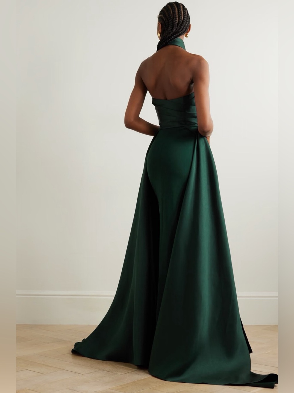 Solace London Rumi Halterneck Satin Twill Gown Emerald Green NEW with tags - Picture 11 of 11